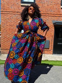 Habibi Ankara Maxi Dress | Multicolor African Print