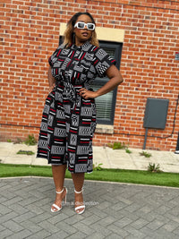 Temi Culotte |Black and Red Print