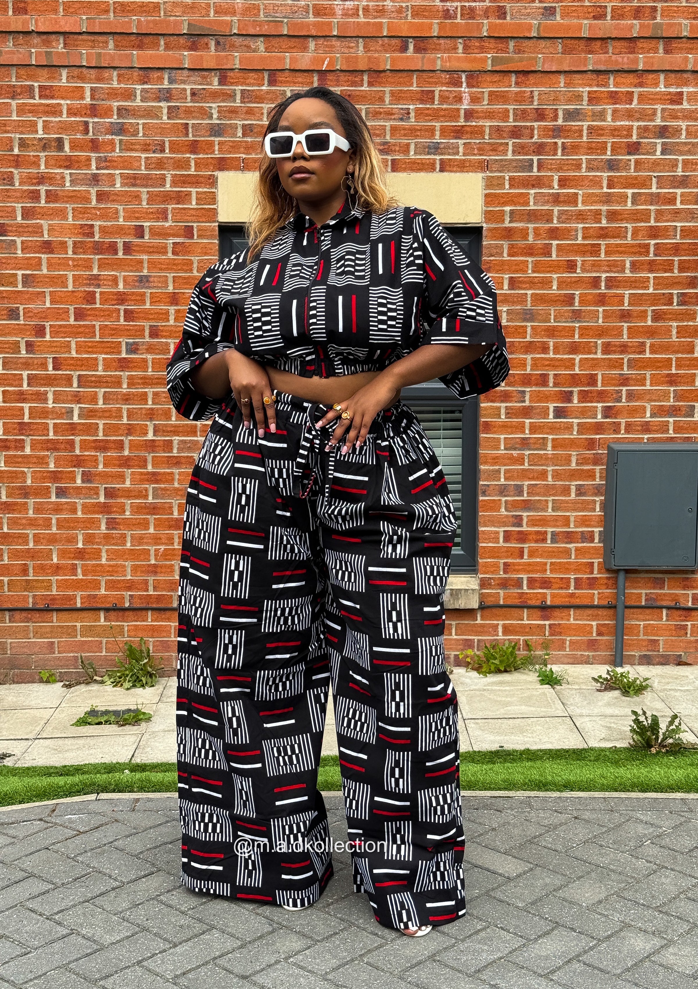 Temi Ankara Crop Top | Black and White African Print