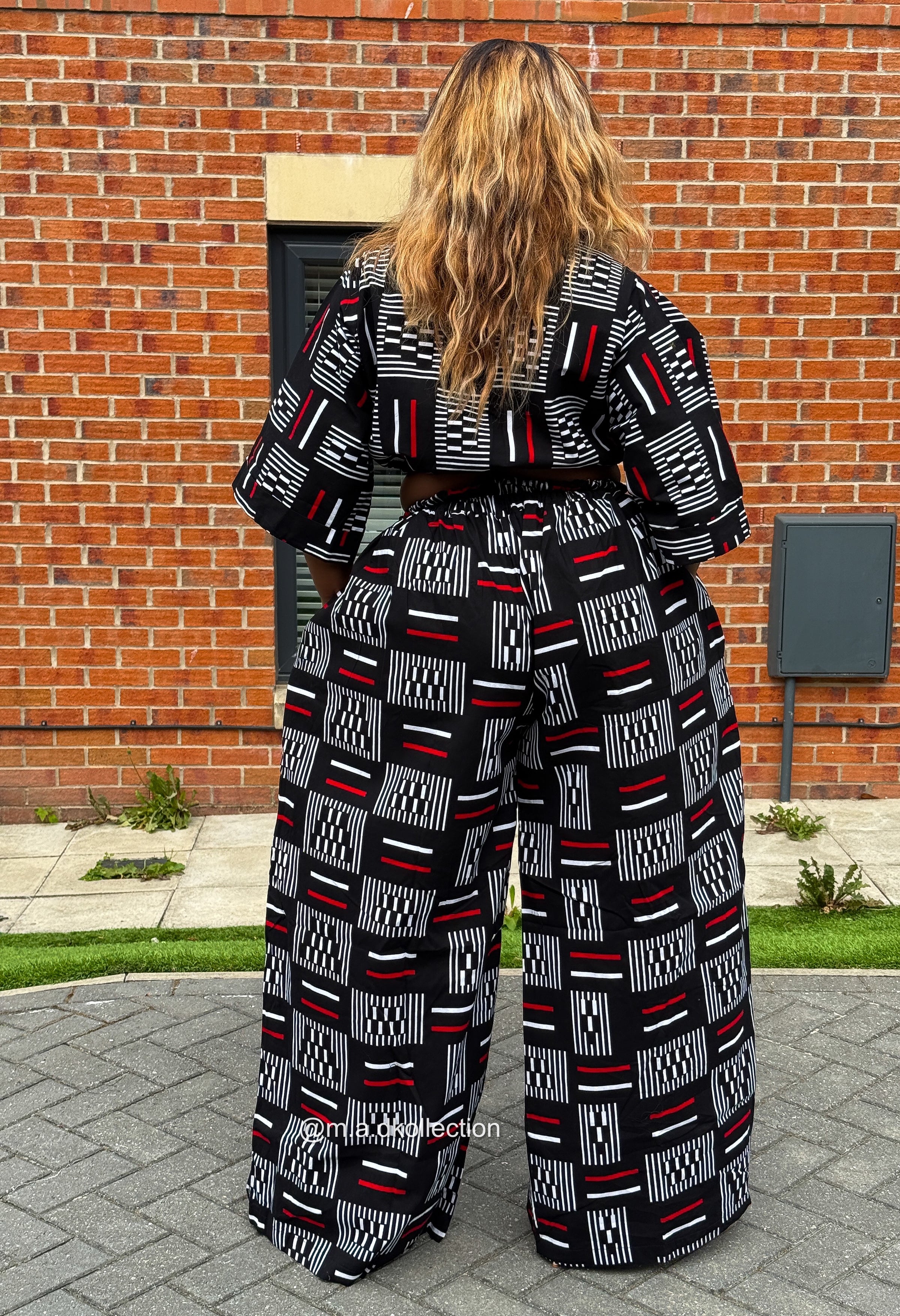 Temi Ankara Crop Top | Black and White African Print