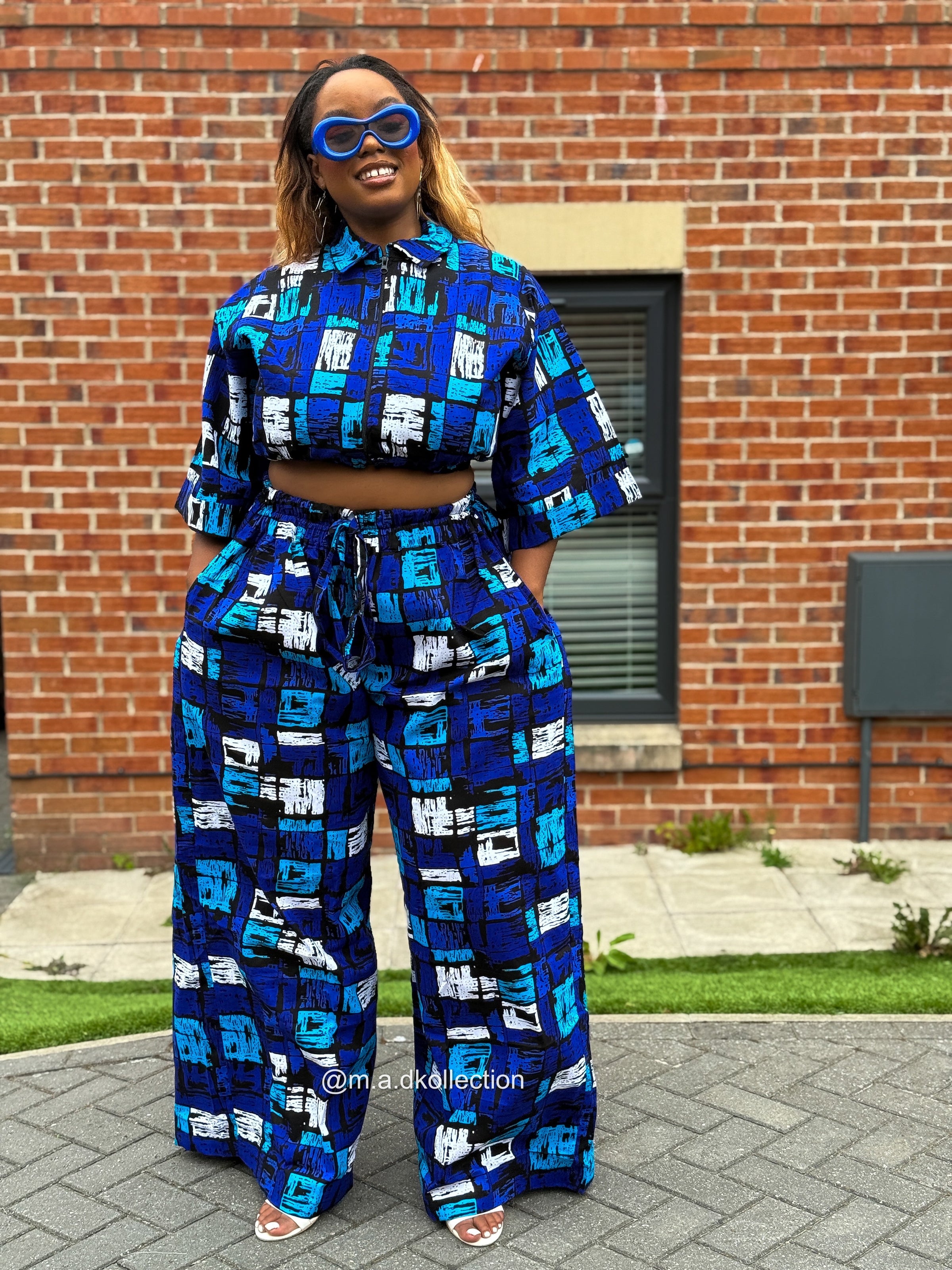 Tosin Ankara Crop Top | Blue African Print