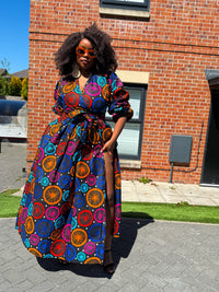 Habibi Ankara Maxi Dress | Multicolor African Print