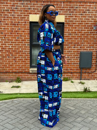 Tosin Ankara Crop Top | Blue African Print