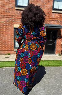 Habibi Ankara Maxi Dress | Multicolor African Print