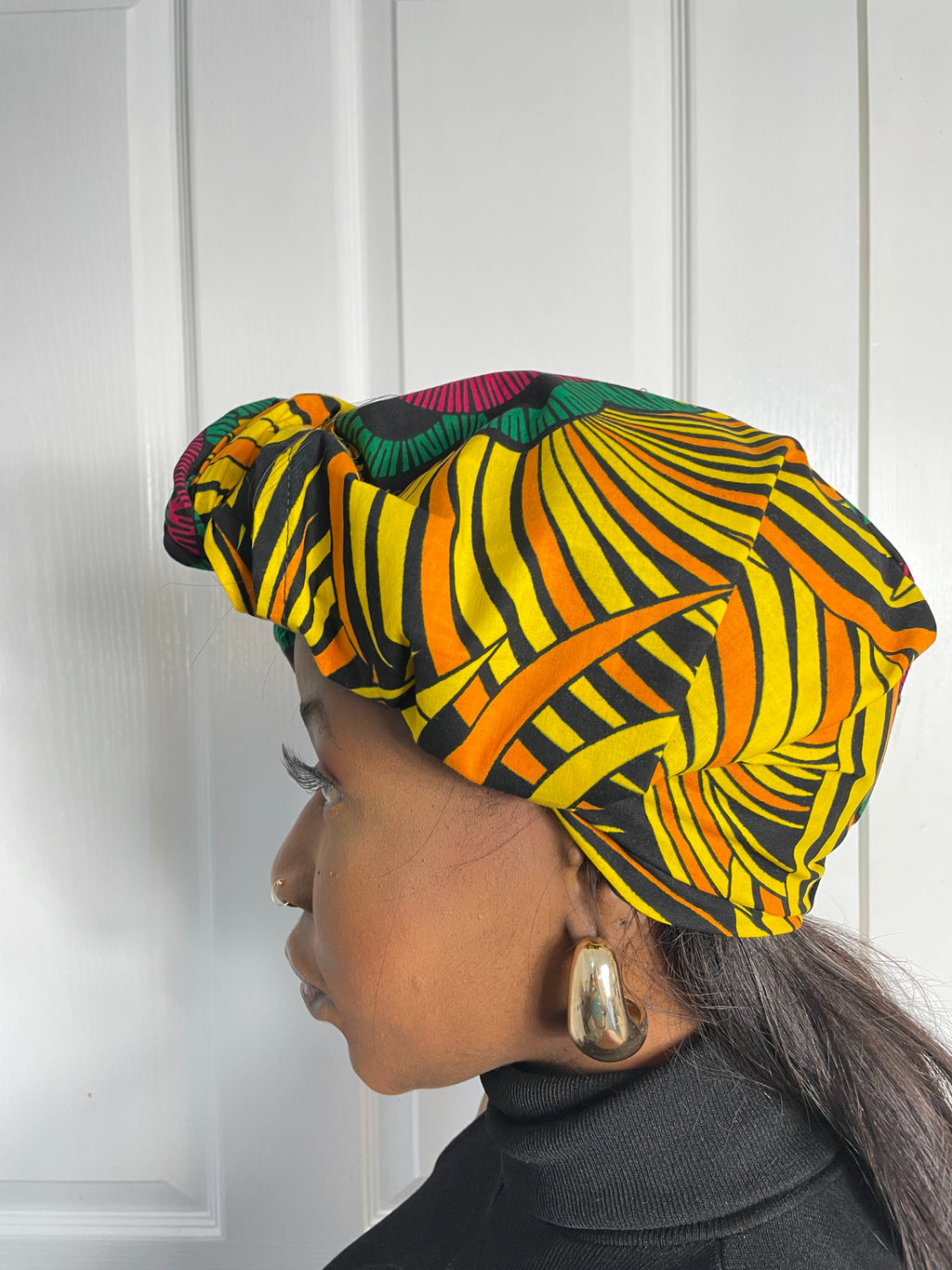 Tutu Yellow and Green Ankara Headwrap/Scarf – M.A.DKollection display picture 1
