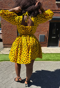 Oneil Mini Dress | Yellow Polkda Dot Mini Dress