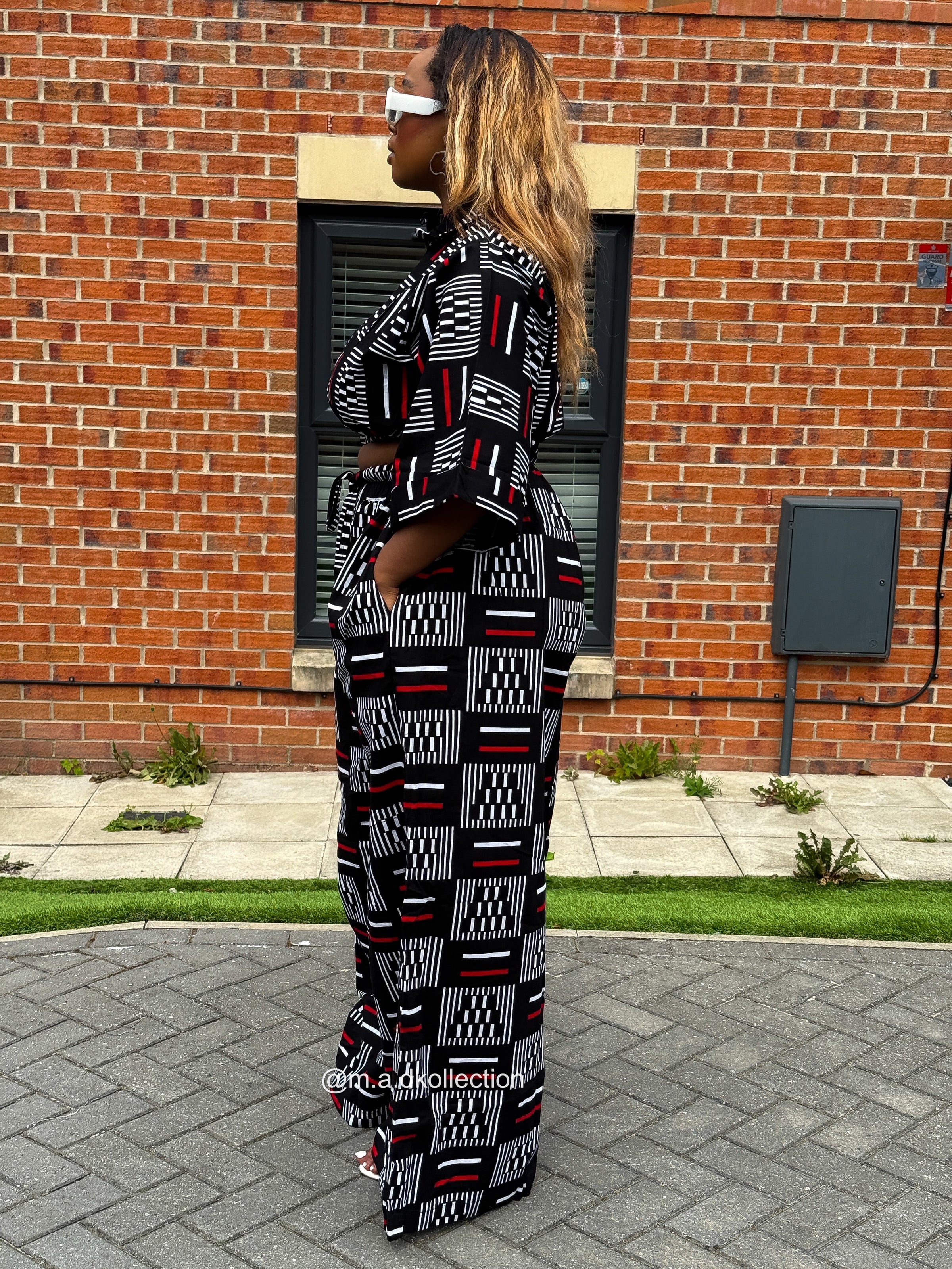 Temi Ankara Crop Top | Black and White African Print