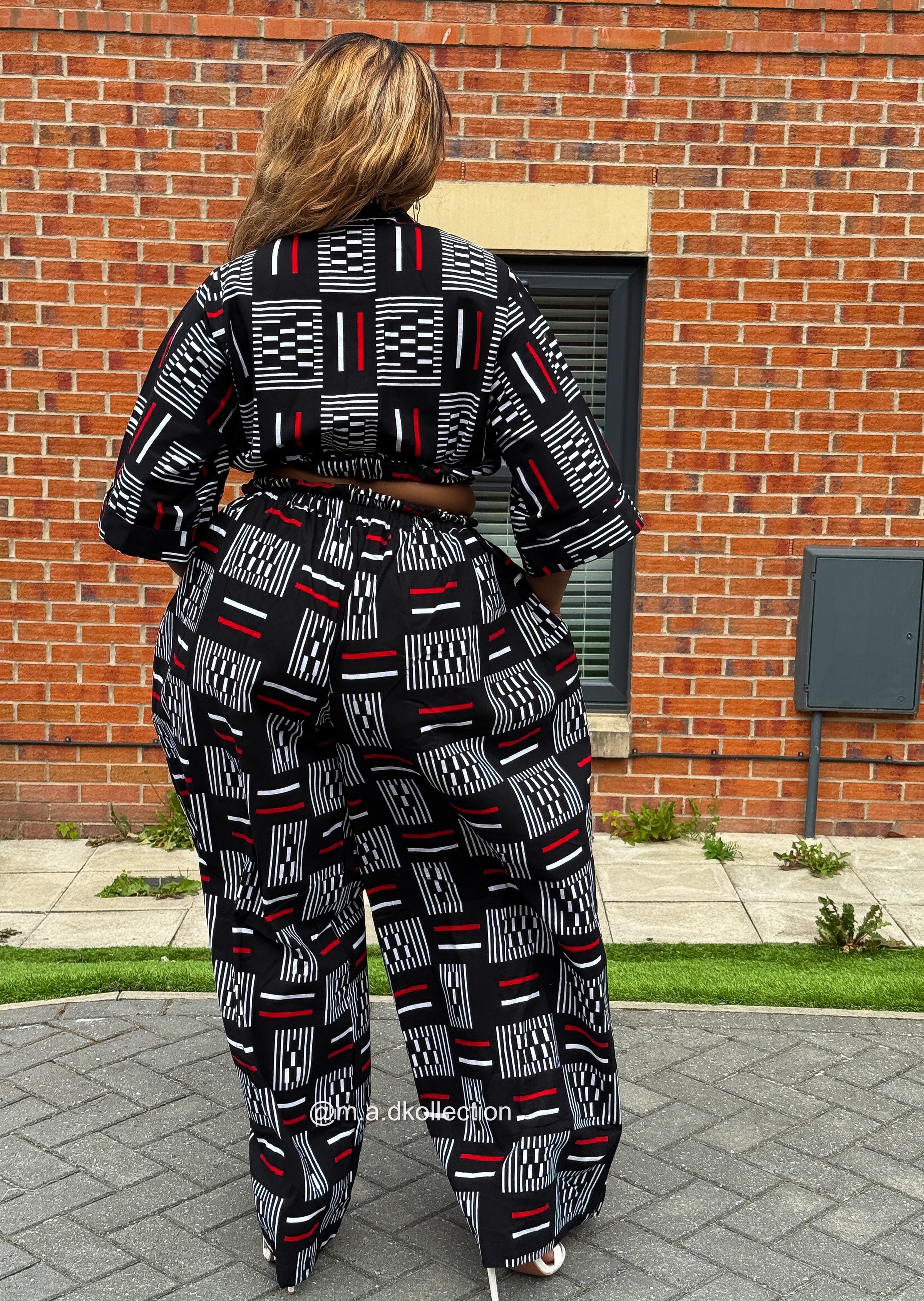 Temi Ankara Crop Top | Black and White African Print