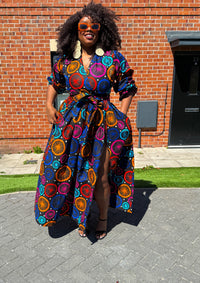 Habibi Ankara Maxi Dress | Multicolor African Print