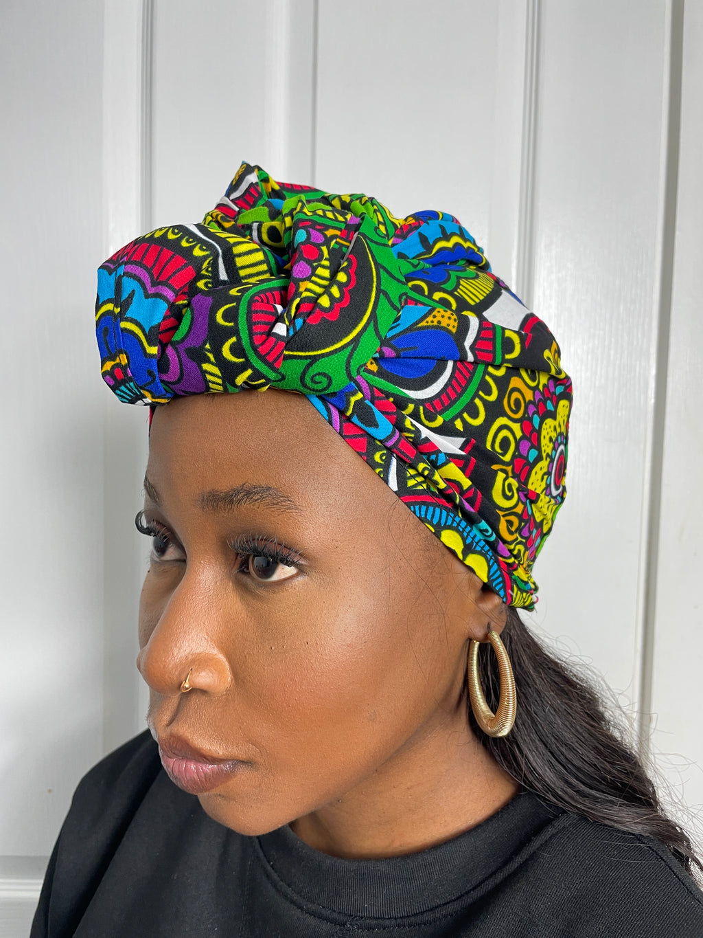 Adiza Blue and Green multicolored Ankara Headwrap/Scarf  display picture 1