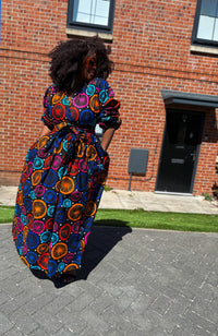 Habibi Ankara Maxi Dress | Multicolor African Print