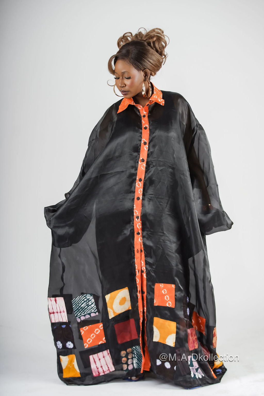 Abiola Shirt Dress | Black Organza