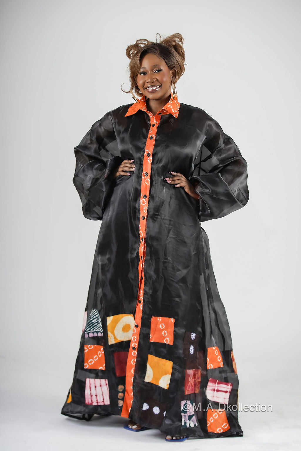 Abiola Shirt Dress | Black Organza