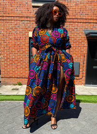 Habibi Ankara Maxi Dress | Multicolor African Print