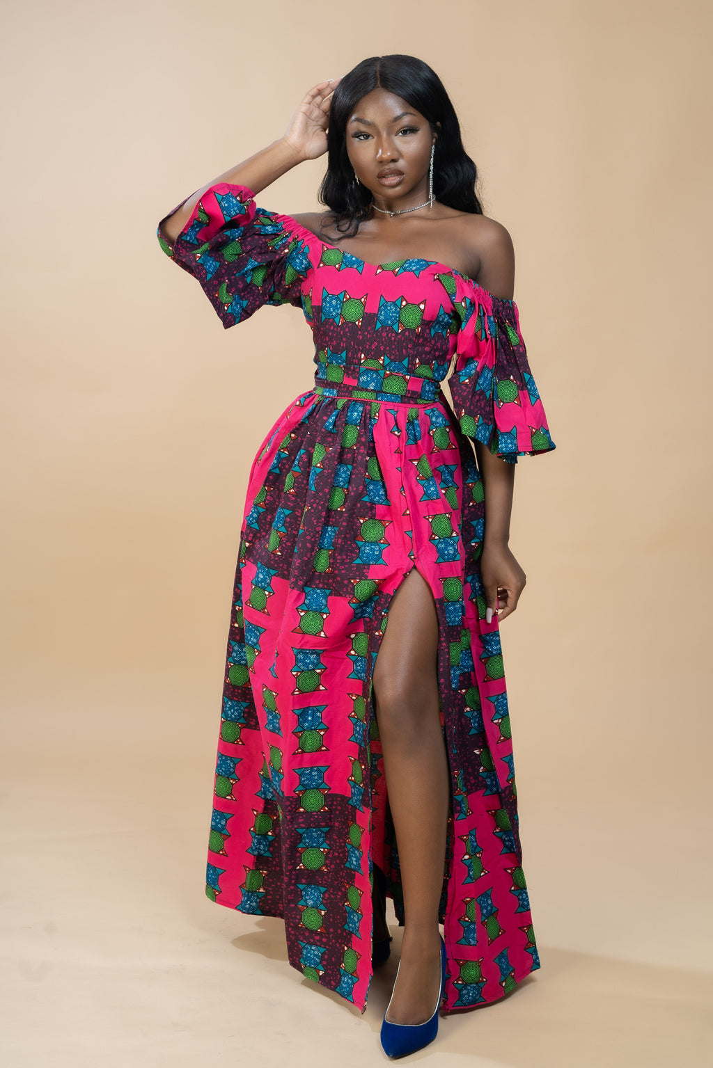 Pink And Green African Dress African Print Dress Pink And Green African Attire African Shirt Pink And Green African Dress African Print Dress Pink And Green African Attire African Shirt