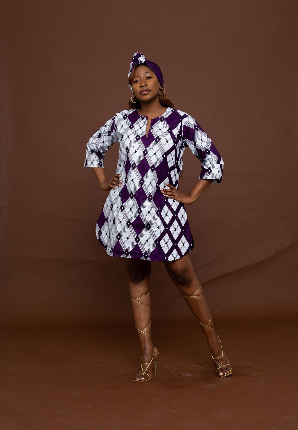 Akemi Ankara Short Tunic Shirt Dress