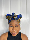 Tamara Blue and Yellow Ankara Headwrap/Scarf