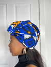 Emilia Blue and Yellow Ankara Headwrap/Scarf