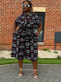 Tosin Culotte |Black and Red Print