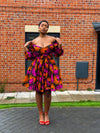 Billie Ankara Midi Dress | Pink and Orange African Print
