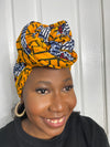 Zainab Yellow and White Ankara Headwrap/Scarf