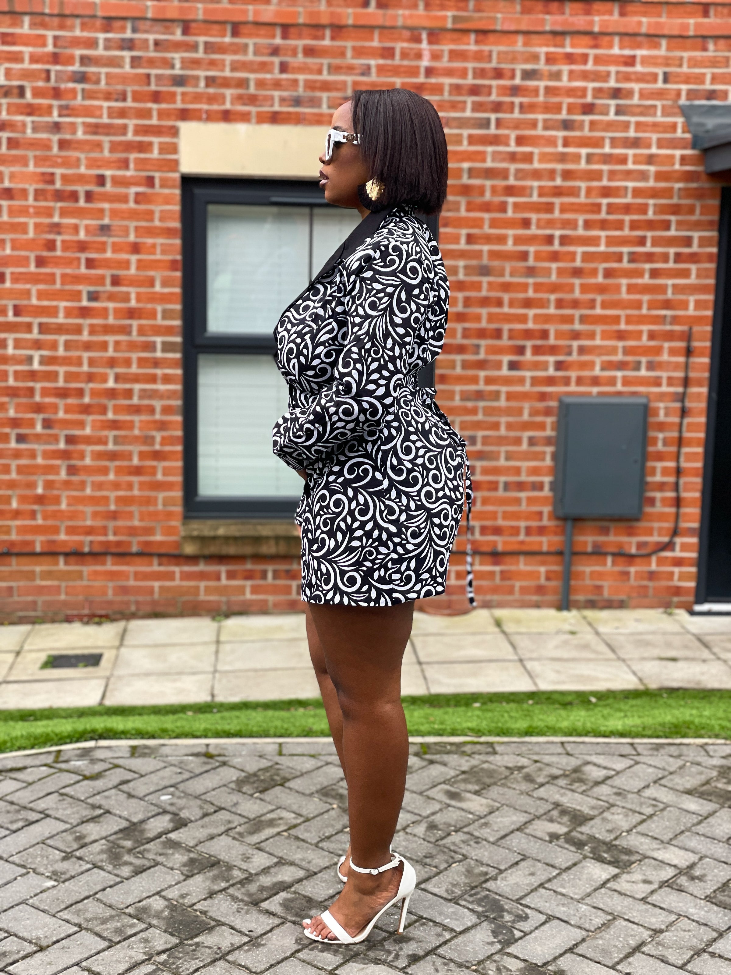 Kiki Mini Jacket Dress (Black & White Color) M.A.DKollection Kiki Mini Jacket Dress (Black & White Color) M.A.DKollection