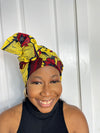 Yellow and Red Ankara Headwrap/Scarf