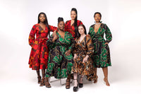 Deja Ankara Midi Dress | Green and Black African Print