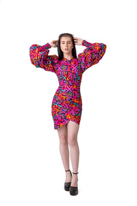 Betty Ankara Short Mini Dress | Pink African Print