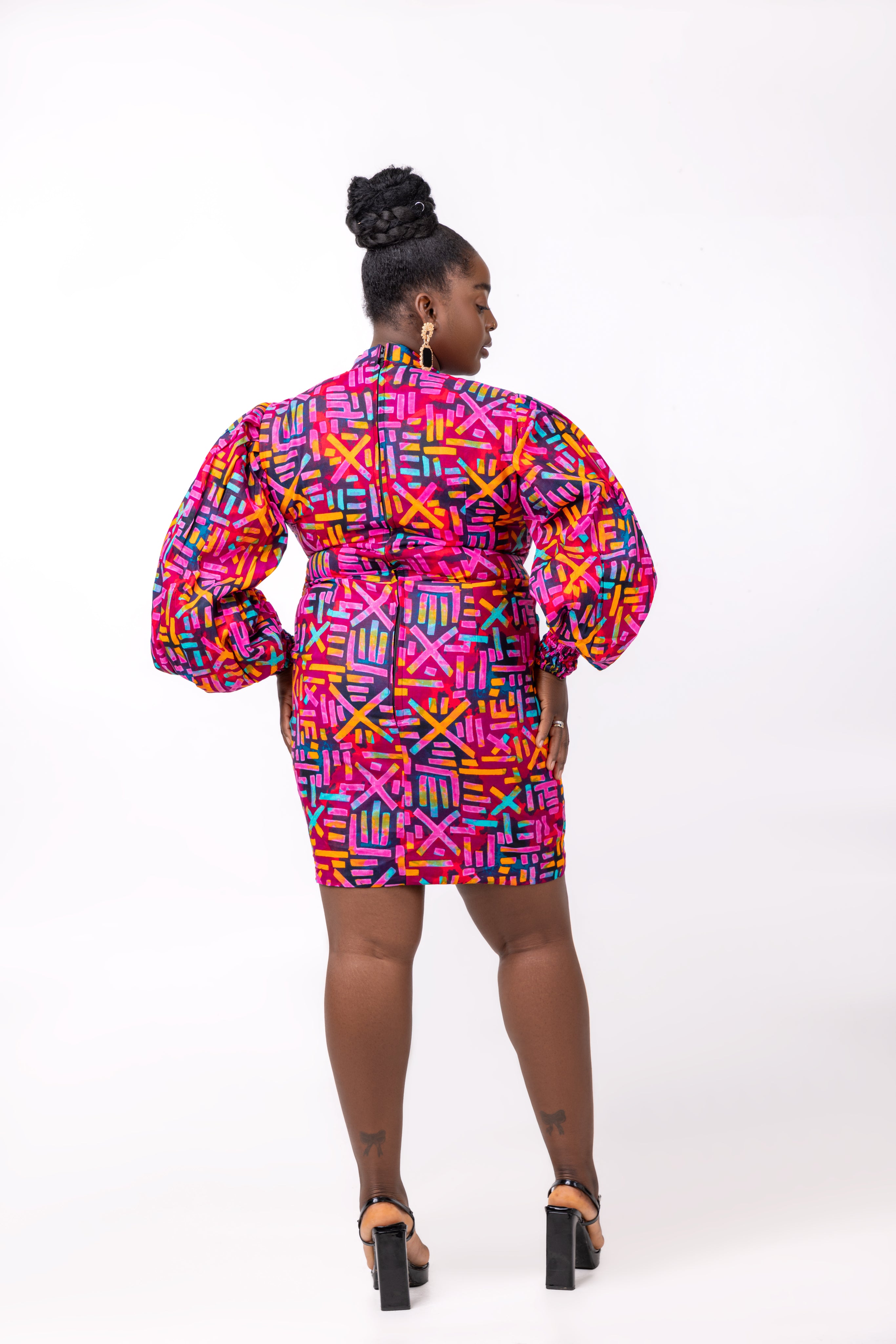 Betty Ankara Short Mini Dress | Pink African Print – M.A.DKollection
