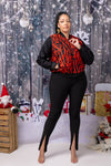 Winnie Ankara Bumper Jacket | Black and Red African Print