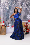 Amy Ankara Maxi Dress | Blue Dotted African Print