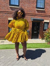 Moyo Mini Dress | Orange Polkda Dot Mini Dress
