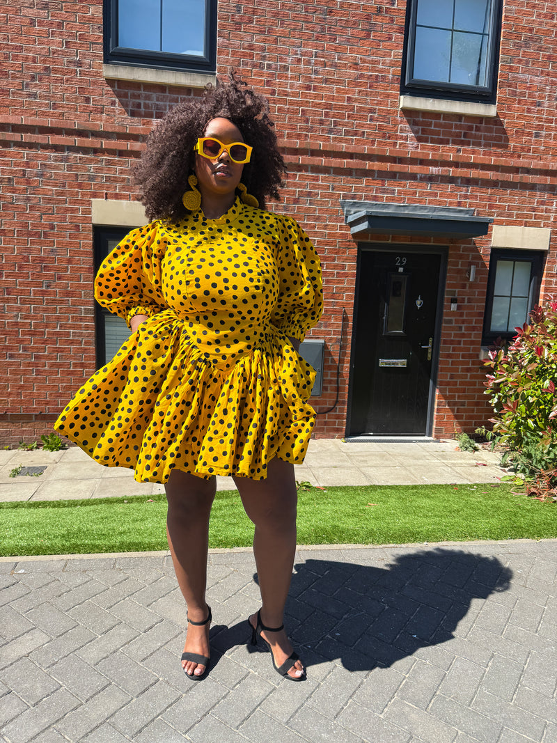 Moyo Mini Dress | Orange Polkda Dot Mini Dress