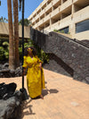 Oneil Ankara Maxi Dress | Yellow African Print