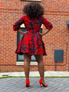 Beatrice Ankara Short Mini Dress | Red African Print