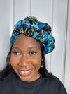 Tatiana Black and Blue Ankara Headwrap/Scarf