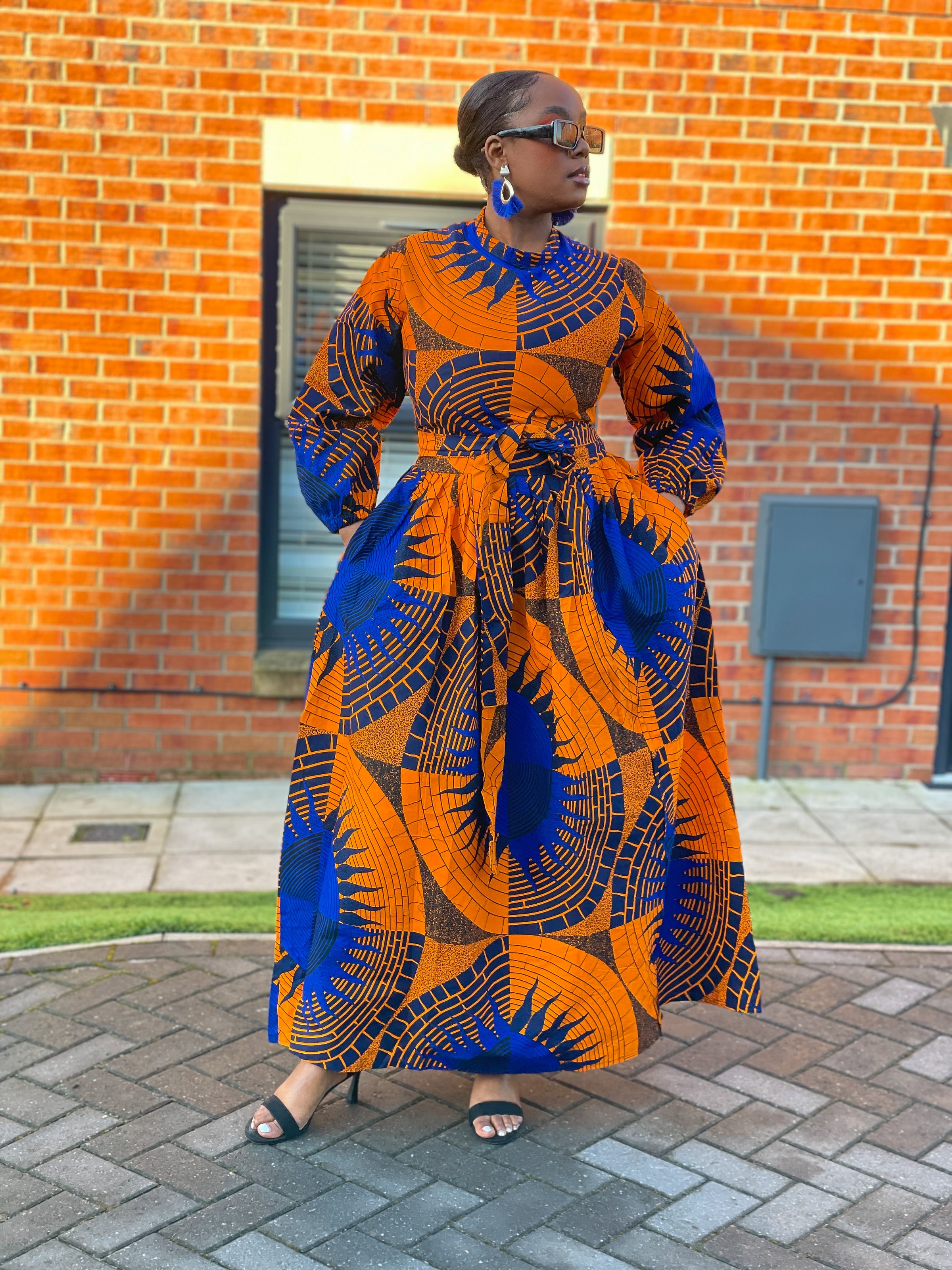 blue and yellow maxi dress Didi Ankara Maxi Dress |Yellow African Floral Print – M.A.DKollection