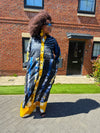 Titi Adire Shirt Dress  | Blue and Yellow Pattern