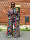 Thalia Ankara High Waisted Trouser | Multicolored African Print