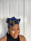 Tamara Blue and Yellow Ankara Headwrap/Scarf