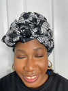Sharon Black and White Ankara Headwrap/Scarf