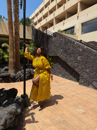 Oneil Ankara Maxi Dress | Yellow African Print