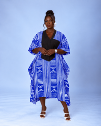 Emma Aso Oke Bubu| Blue and White Print