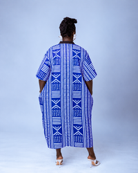 Emma Aso Oke Bubu| Blue and White Print