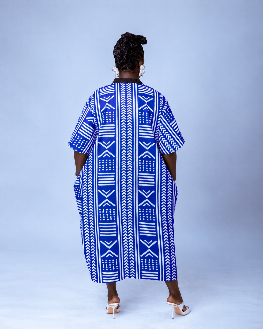 Emma Aso Oke Bubu| Blue and White Print