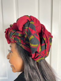 Tade Red and Black Ankara Headwrap/Scarf