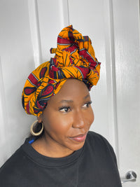 Doyin Yellow and Red Ankara Headwrap/Scarf