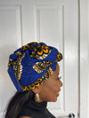 Tamara Blue and Yellow Ankara Headwrap/Scarf