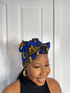 Tamara Blue and Yellow Ankara Headwrap/Scarf